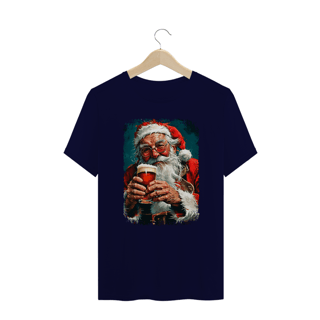 Nome do produto Camiseta Plus Size Natal Modelo 4 - Papai Noel Bebendo Cerveja