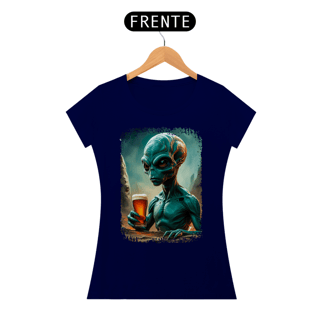Nome do produto Baby Look Ufologia Modelo 2 - Alienígena Bebendo Cerveja