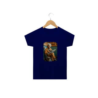 Nome do produto Camiseta Infantil Albert Einstein Modelo 1 - Sentado no Trono