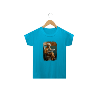 Nome do produto Camiseta Infantil Albert Einstein Modelo 1 - Sentado no Trono