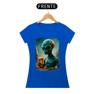 Nome do produto Baby Look Ufologia Modelo 2 - Alienígena Bebendo Cerveja