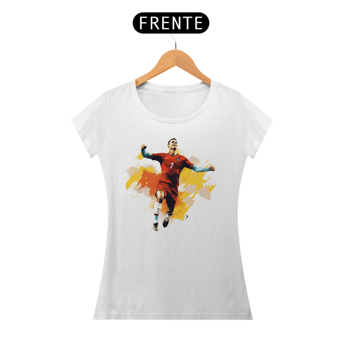 Nome do produto: Baby Look Cristiano Ronaldo Modelo 1 - Seleção de Portugal