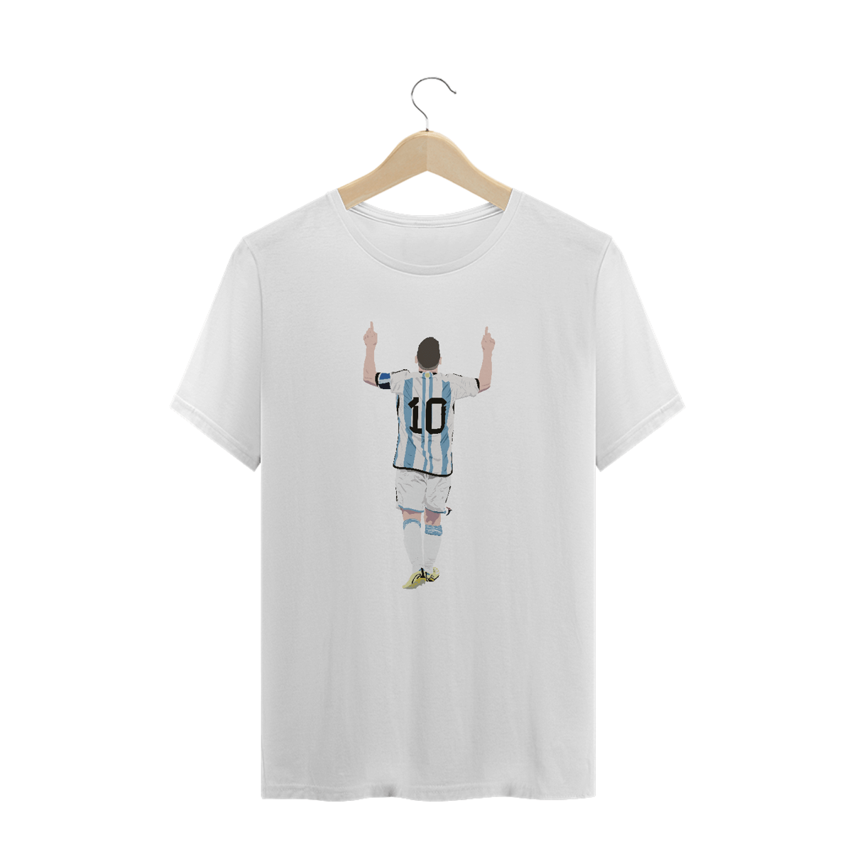 Nome do produto: Camiseta Plus Size Messi Modelo 1 - Seleção da Argentina