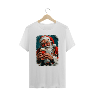 Nome do produto Camiseta Plus Size Natal Modelo 4 - Papai Noel Bebendo Cerveja