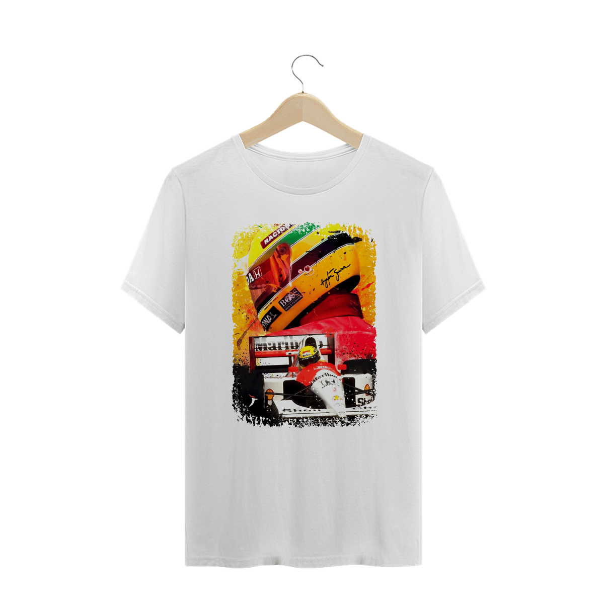Nome do produto: Camiseta Plus Size Airton Senna - Modelo 1