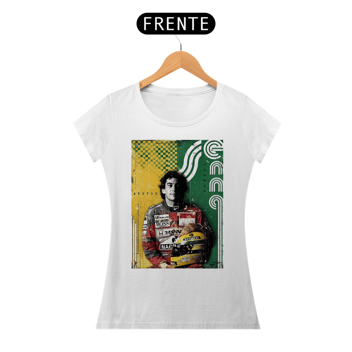 Nome do produto: Baby Look Airton Senna - Modelo 2