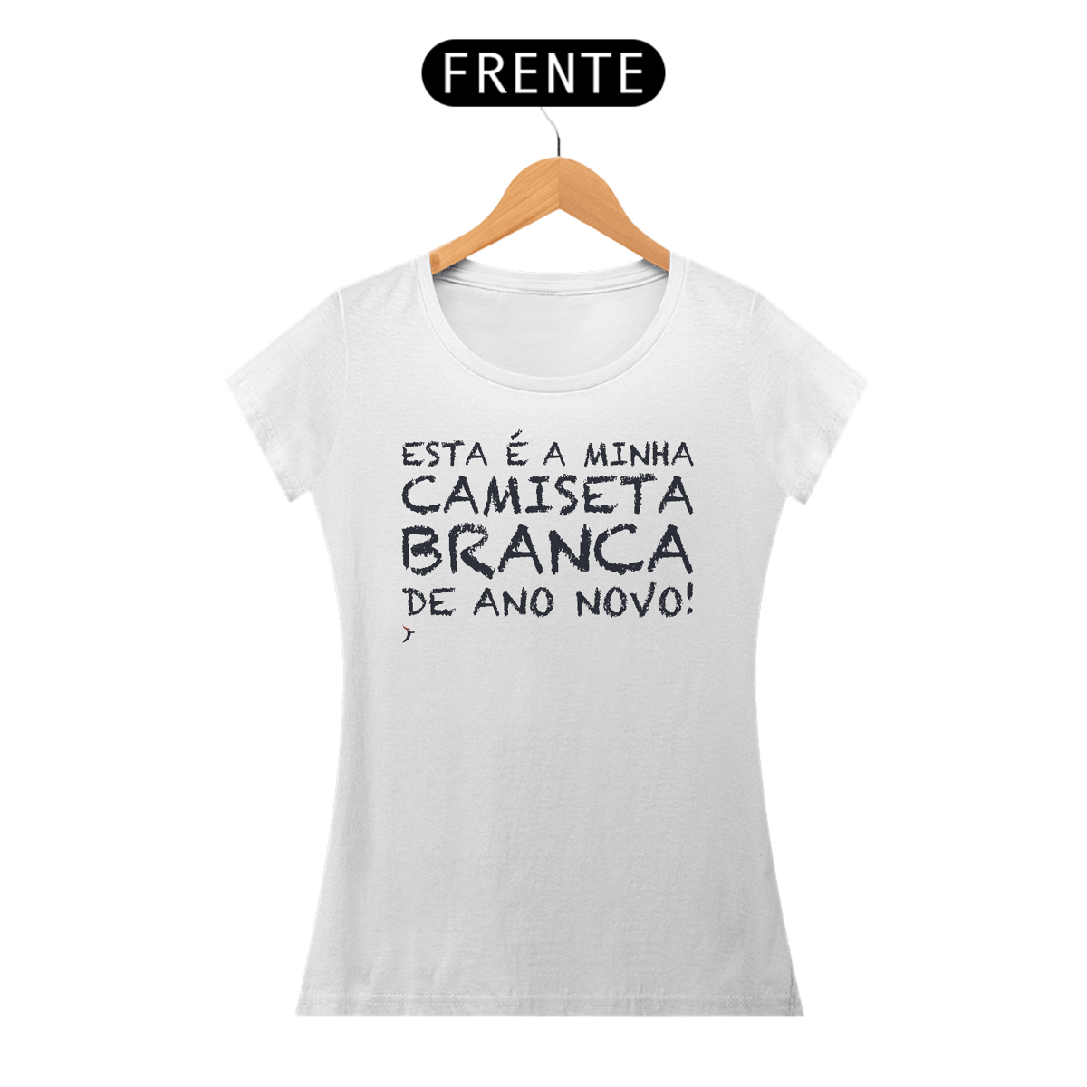 Nome do produto: Baby Look Camiseta Branca de Ano Novo