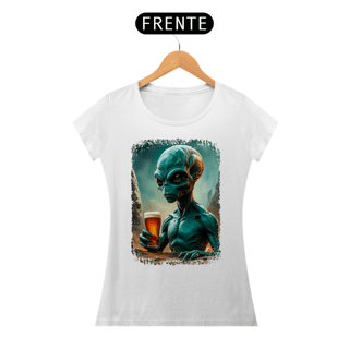 Nome do produto Baby Look Ufologia Modelo 2 - Alienígena Bebendo Cerveja