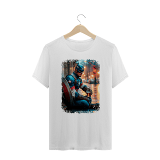 Nome do produto Camiseta Plus Size Capitão América Bebendo Cerveja - Modelo 1