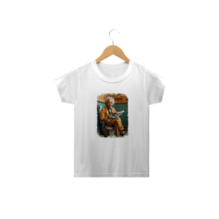 Nome do produto Camiseta Infantil Albert Einstein Modelo 1 - Sentado no Trono