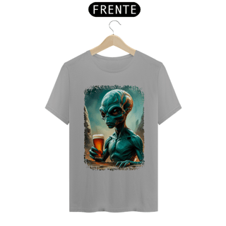 Nome do produto Camiseta Ufologia Modelo 2 - Alienígena Bebendo Cerveja