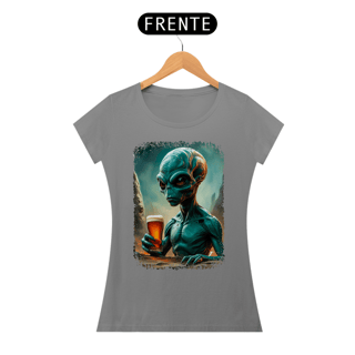 Nome do produto Baby Look Ufologia Modelo 2 - Alienígena Bebendo Cerveja