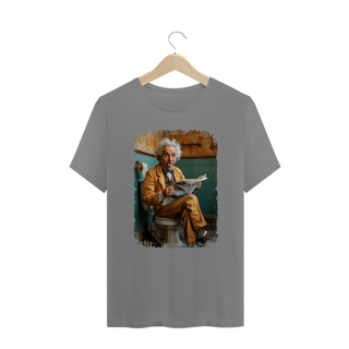 Nome do produto Camiseta Plus Size Albert Einstein Modelo 1 - Sentado no Trono