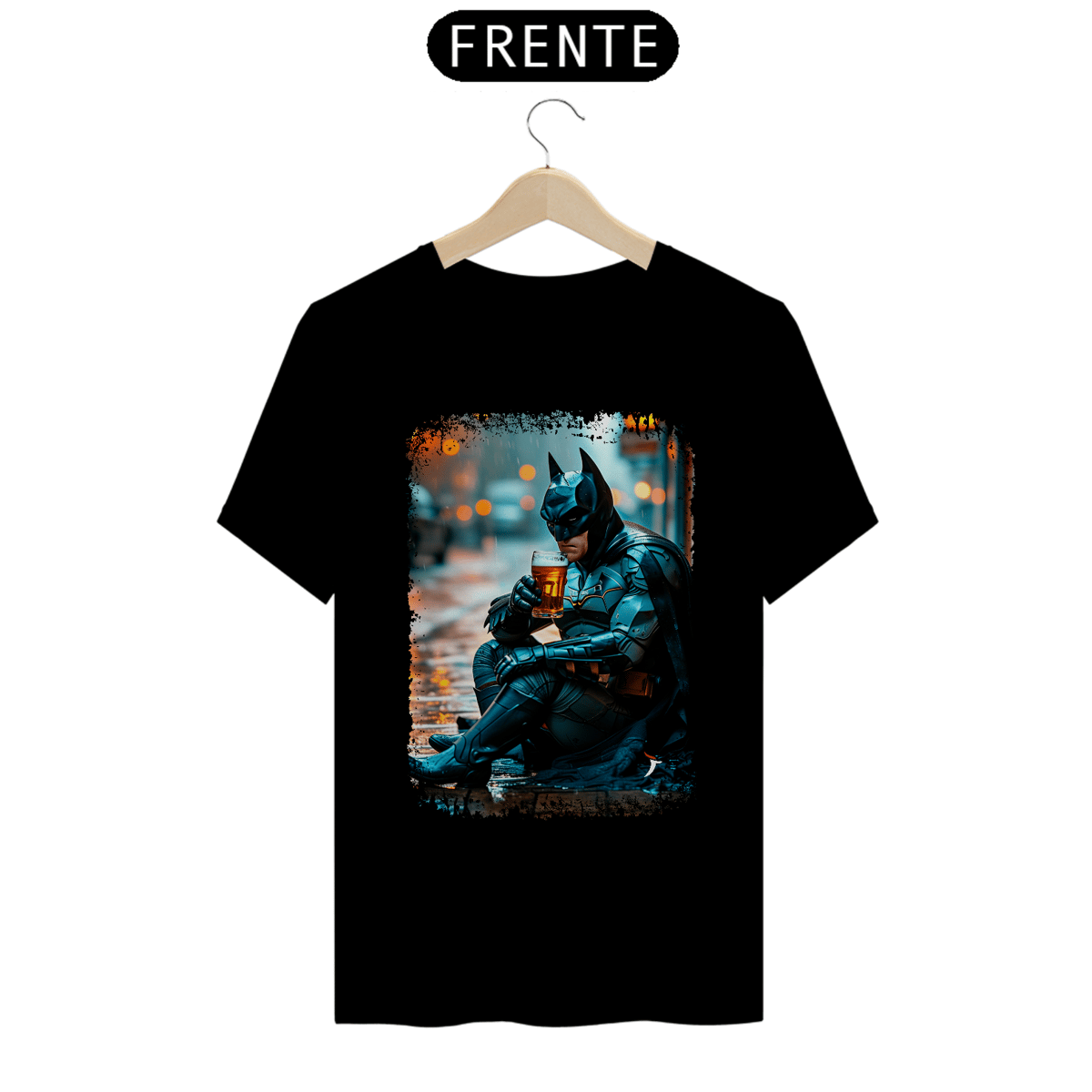 Nome do produto: Camiseta Batman Bebendo Cerveja - Modelo 1