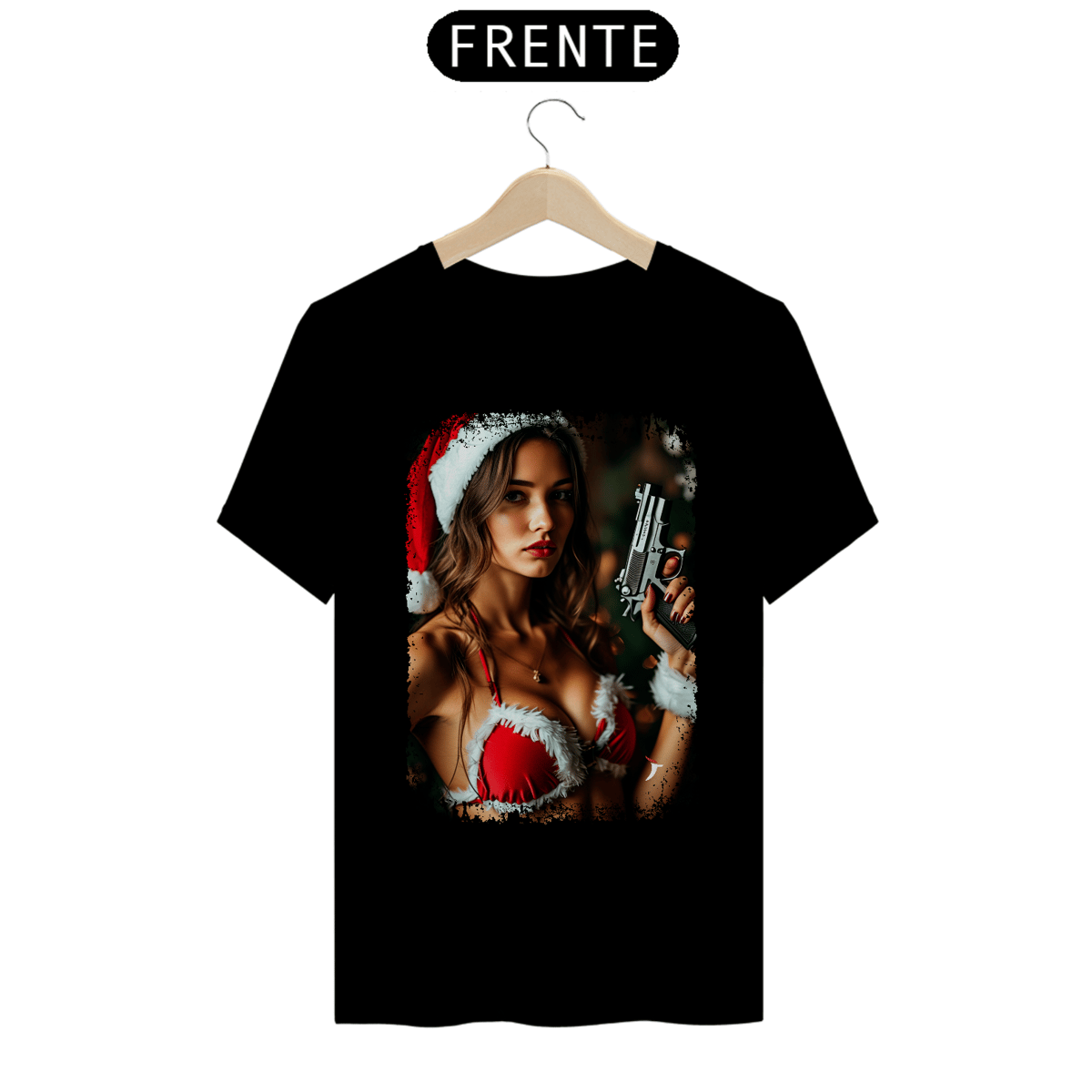 Nome do produto: Camiseta Natal Modelo 2 - Mamãe Noel Armada