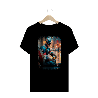 Nome do produto Camiseta Plus Size Capitão América Bebendo Cerveja - Modelo 1