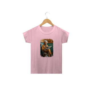 Nome do produto Camiseta Infantil Albert Einstein Modelo 1 - Sentado no Trono