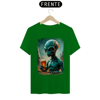 Nome do produto Camiseta Ufologia Modelo 2 - Alienígena Bebendo Cerveja