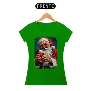Nome do produto Baby Look Natal Modelo 4 - Papai Noel Bebendo Cerveja
