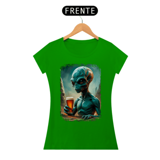 Nome do produto Baby Look Ufologia Modelo 2 - Alienígena Bebendo Cerveja