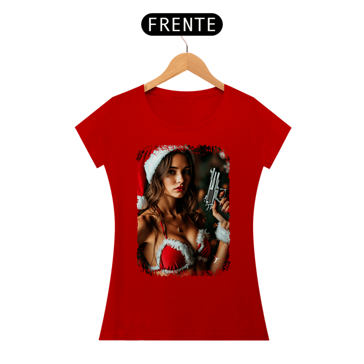 Nome do produto: Baby Look Natal Modelo 2 - Mamãe Noel Armada