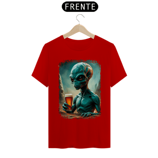 Nome do produto Camiseta Ufologia Modelo 2 - Alienígena Bebendo Cerveja
