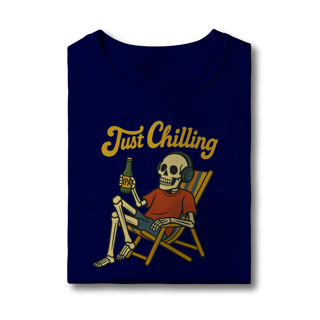 Nome do produto Camiseta Infantil Caveira Just Chilling - Modelo 1