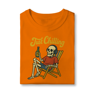 Nome do produto Camiseta Infantil Caveira Just Chilling - Modelo 1