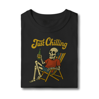 Nome do produto Camiseta Infantil Caveira Just Chilling - Modelo 1
