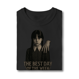 Nome do produto Camiseta Infantil Wandinha Modelo 1 - The Best Day of the Week