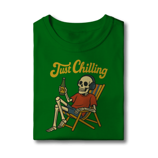 Nome do produto Camiseta Infantil Caveira Just Chilling - Modelo 1
