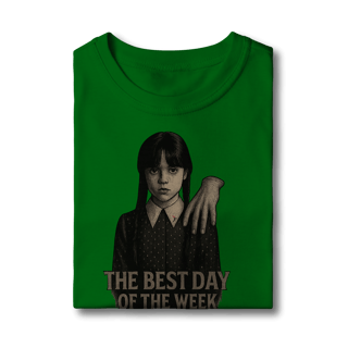 Nome do produto Camiseta Infantil Wandinha Modelo 1 - The Best Day of the Week