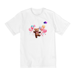 Nome do produto Camiseta: Ursinho na Festa dos Balões – Doçura no Ar!
