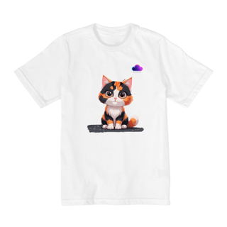 Nome do produto Camiseta Gatinha Tricolor – Meiguice que Veste Estilo
