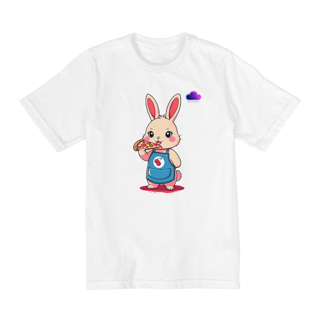 Nome do produto Camiseta Coelhinho Pizza Lover – A Fofura que Ama Fast Food!