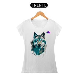 Nome do produto Camiseta Lobo Aquarela – Força, Liberdade e Estilo
