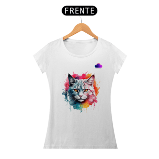 Nome do produto Camiseta Gato Aquarelado – Estilo com Atitude