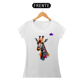 Nome do produto Camiseta Girafa Artística – Altitude e Estilo em Cores