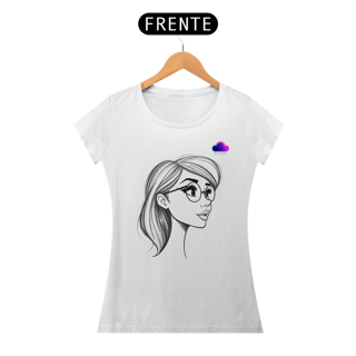 Nome do produto Camiseta Feminina Sketch Girl – Minimalismo com Atitude e Estilo