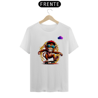 Nome do produto Camiseta Sk8 Monkey – Liberdade em Duas Rodas e Quatro Patas