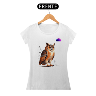 Nome do produto Camiseta Feminina Coruja Mística – Sabedoria com Estilo Autêntico