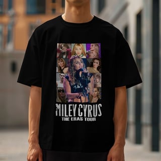 CAMISETA THE ERAS MILEY PRETA 