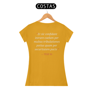 Nome do produto Camiseta “Tribulações e Verdade” – Tese 95 de Martinho Lutero