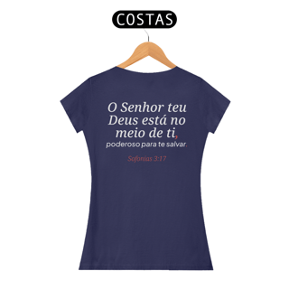 Nome do produto Camiseta “Poderoso para Salvar” – Sofonias 3:17