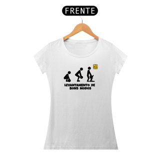 Nome do produto Camiseta Babylook Levantamento de bons modos Pima