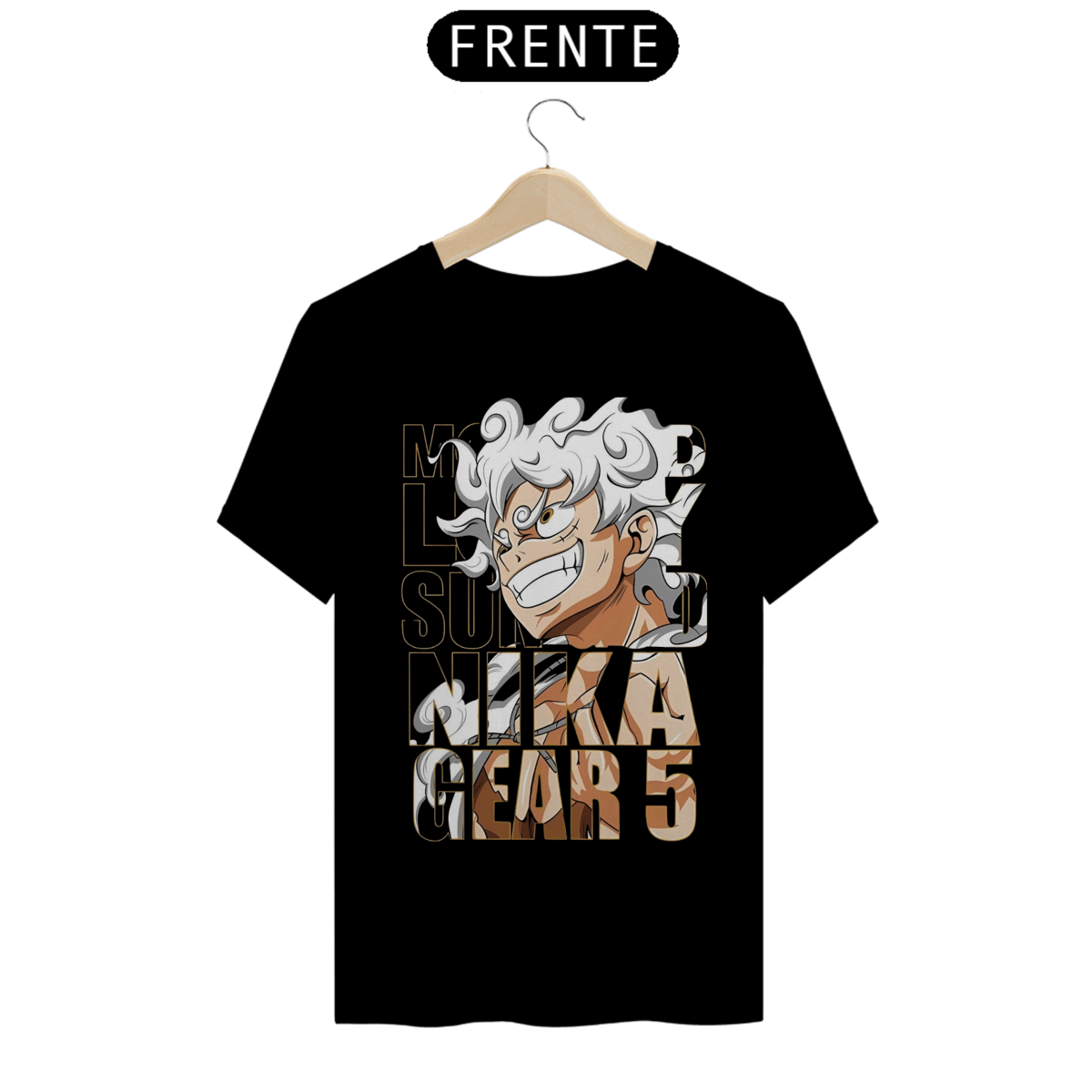 Nome do produto: Camiseta Luffy Nika Gear 5