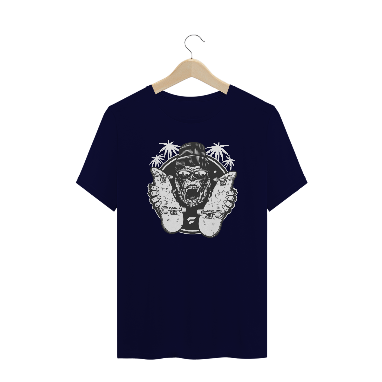 T-Shirt Plus Size - Skate Crasy Monkey