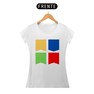 Nome do produto Camiseta Baby Long Quality Eu Amo Arraiá - Flags
