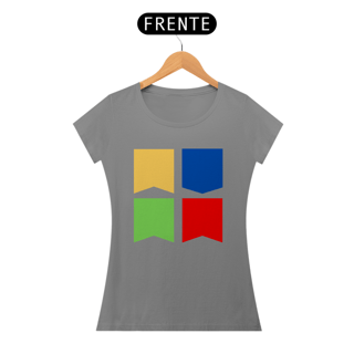 Nome do produto Camiseta Baby Long Quality Eu Amo Arraiá - Flags