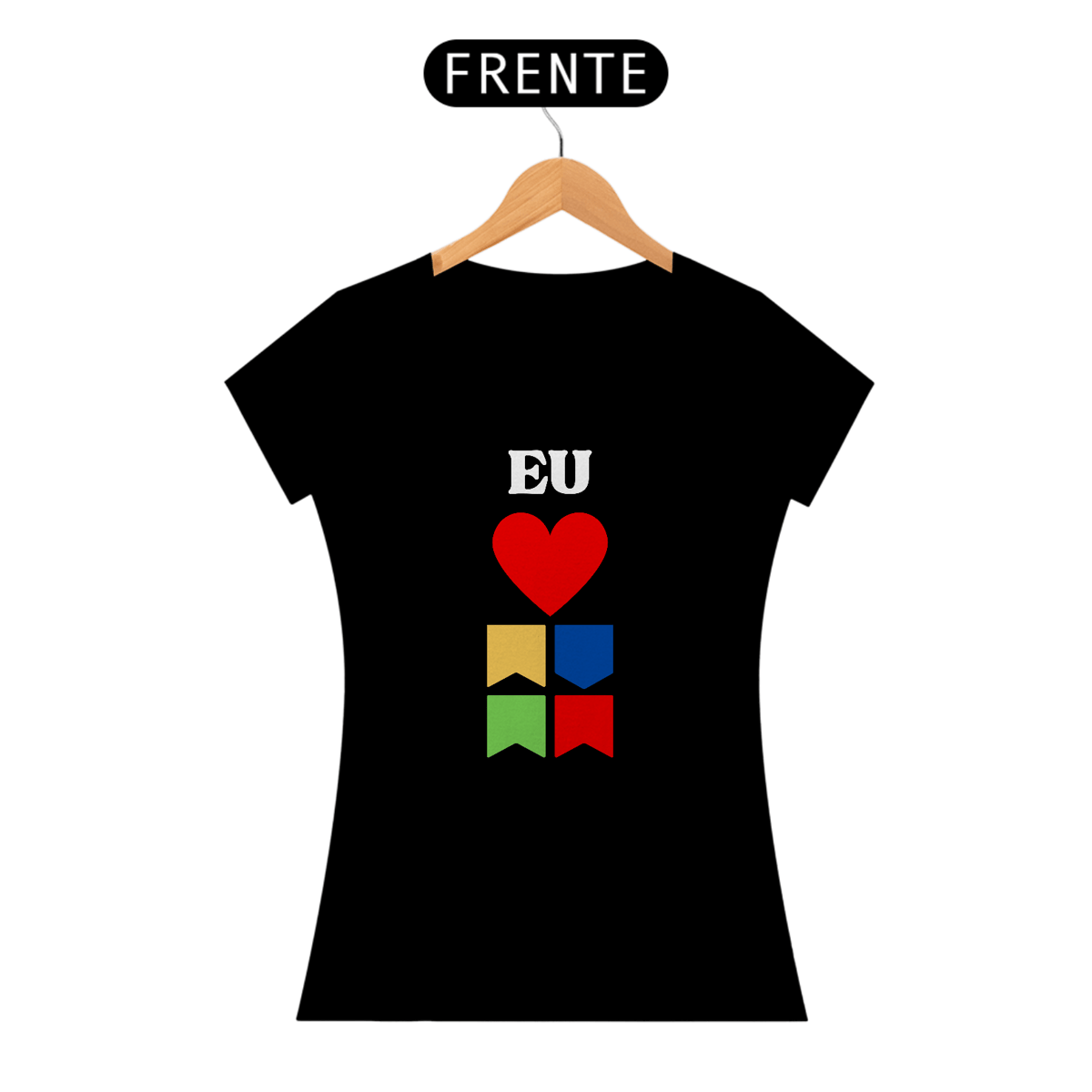 Nome do produto: Camiseta Baby Long Quality Eu Amo Arraiá - Vertical v2
